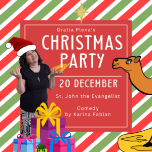 promo for the Gratia Plena Christmas party