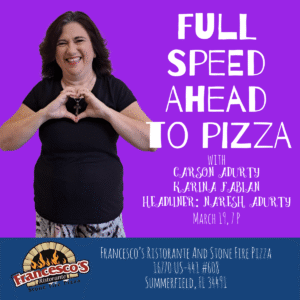 Karina Fabian performing with Carson Adurty and Naresh Adurty on March 19 at Franchesco's Stone Fire Pizza in Summerfiled FL