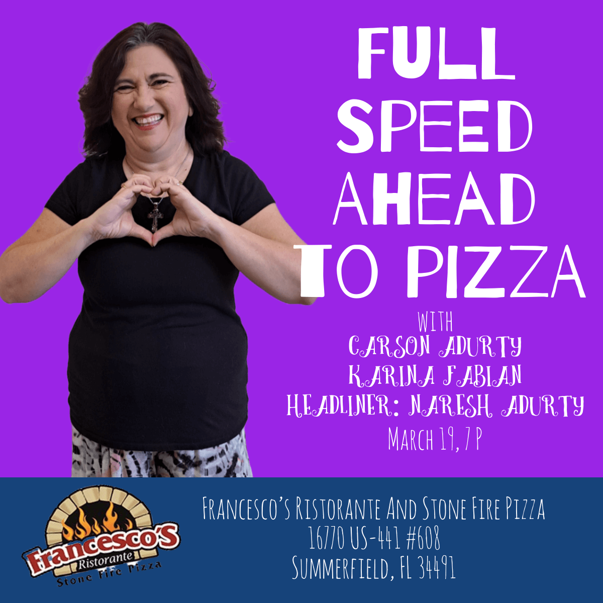 Karina Fabian performing with Carson Adurty<br />
and  Naresh Adurty  on March 19 at Franchesco's Stone Fire Pizza in Summerfiled FL