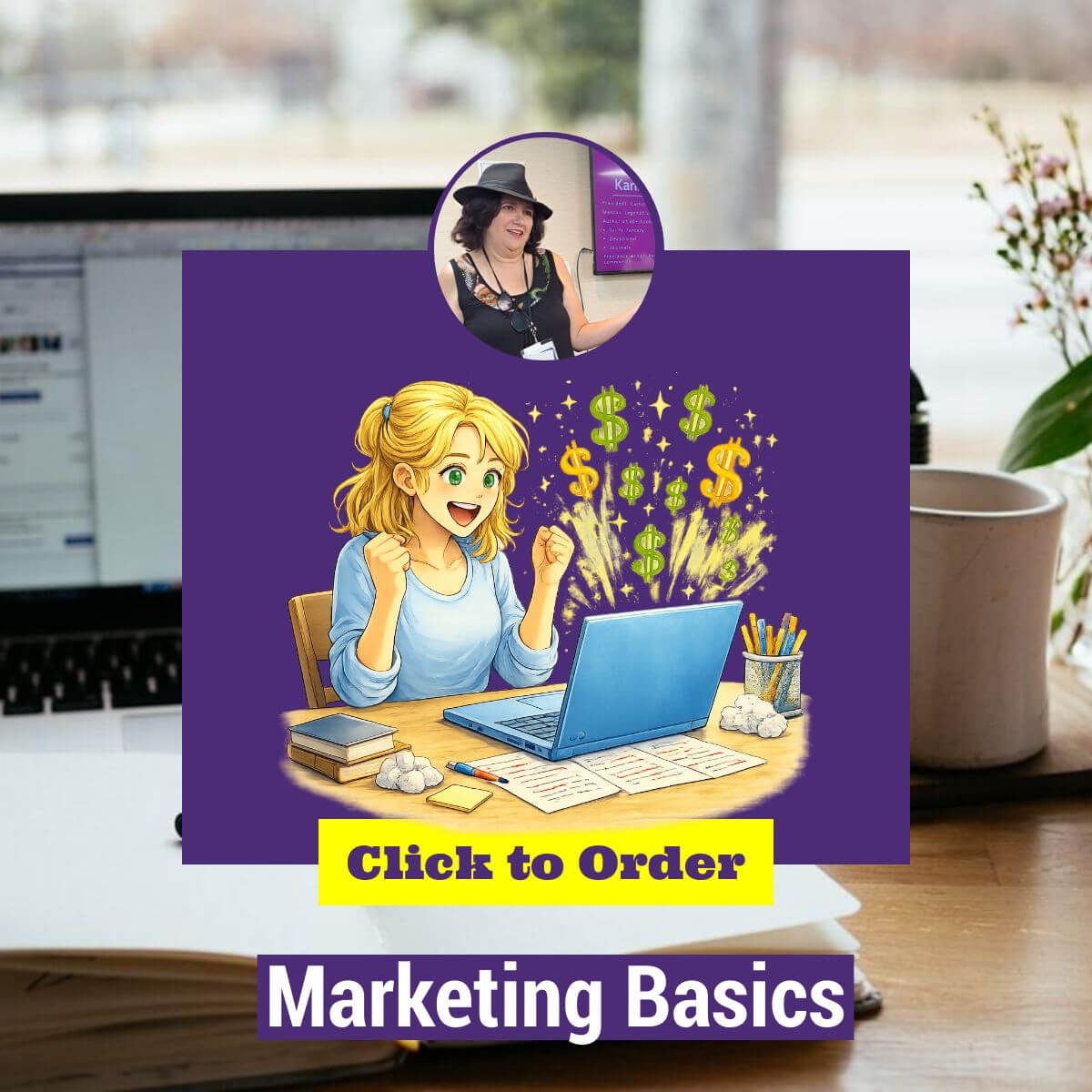 Marketing Basics by Karina Fabian – webinar icon 