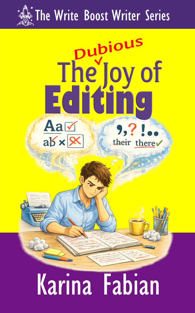 book cover for The Dubious joy of editing by Karina Fabian